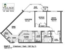 Unit C - 2 Bedroom, 1 Bath, 1261 Sq Feet