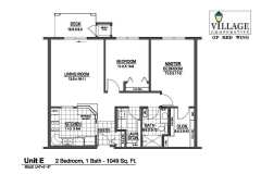 Unit E - 2 Bedroom, 1 Bath, 1049 Sq Feet
