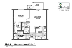 Unit A - 1 Bedroom, 1 Bath, 871 Sq Feet