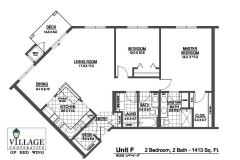 Unit F - 2 Bedroom, 2 Bath, 1413 Sq Feet