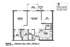 Unit G - One Bedroom/Den, One Bath, 1049 Sq Ft