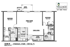 Unit H - 2 Bedroom, 2 Bath, 1354 Sq Feet